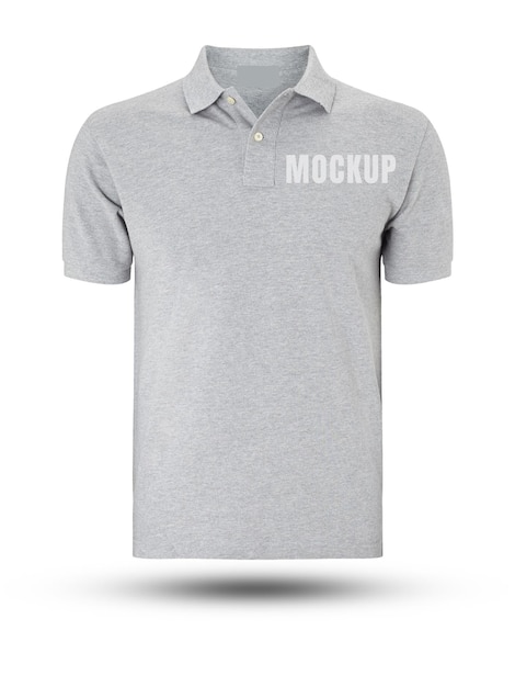 grey polo shirt mockup