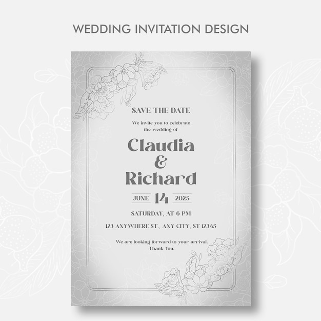 Grey Save The Date Wedding Invitation Design