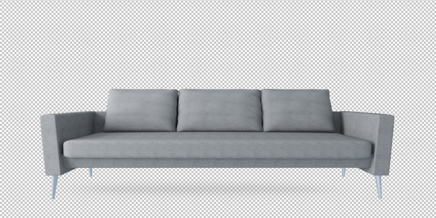 Grey sofa in 3d rendering