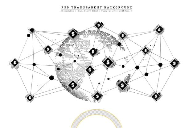 PSD Серая технология на прозрачном фоне