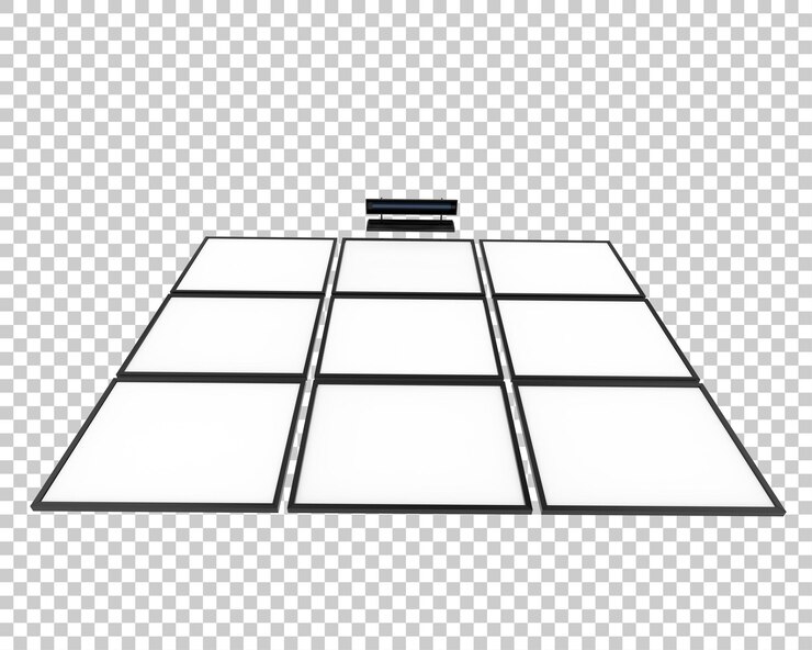 PSD grid display isolated on transparent background 3d rendering illustration