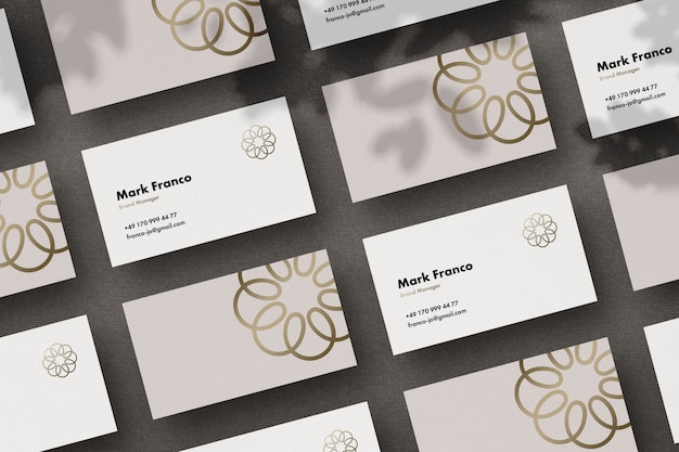 PSD grid scene business card mockup