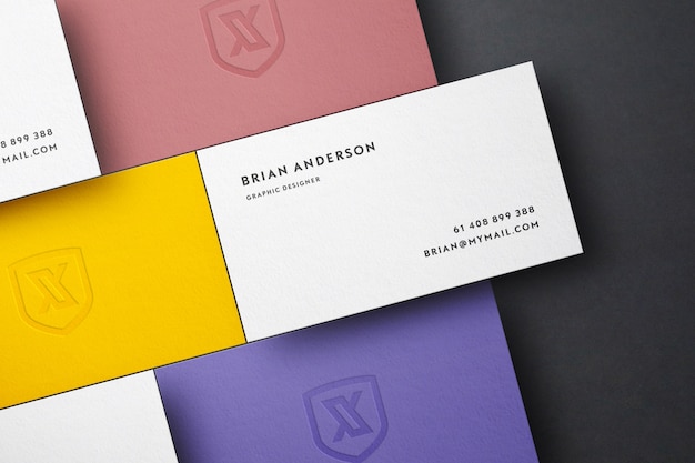 PSD grid scene business card mockup