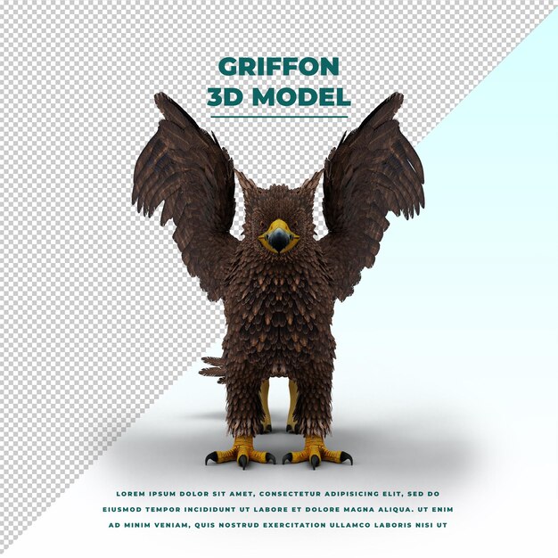 PSD griffin or griffon a legendary creature with the body of a lion, the head and wings of an eagle