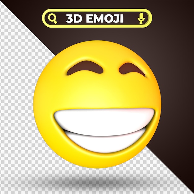 Grijnzend loensend gezicht 3D-rendering Emoji geïsoleerd