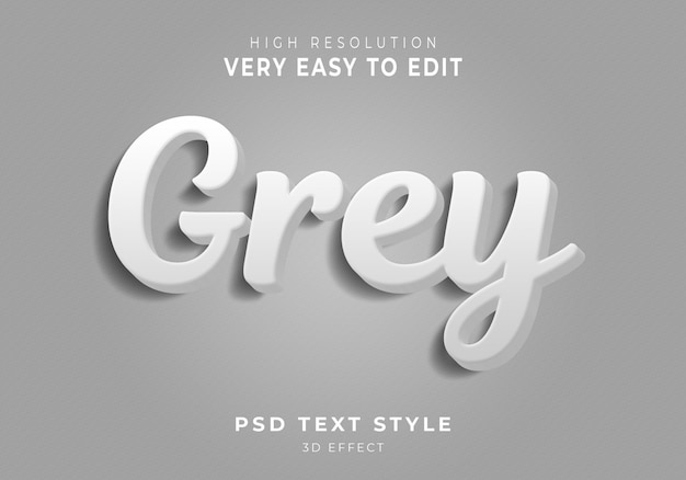 PSD grijs modern teksteffect