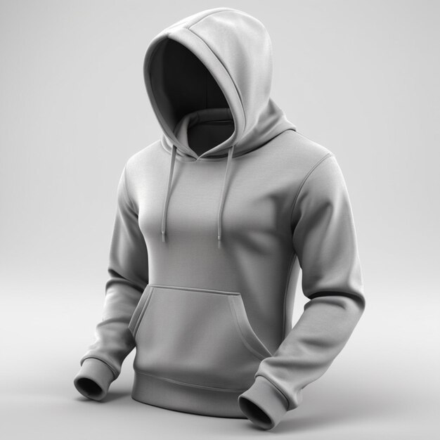 PSD grijze hoodie psd op een witte achtergrond