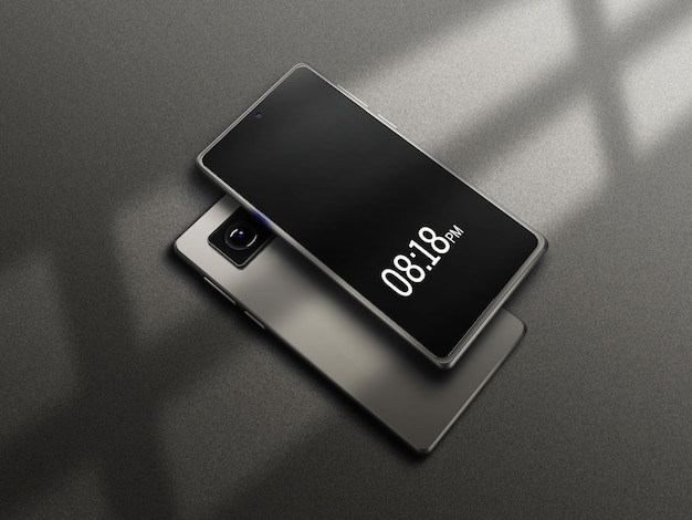 Grijze kleur smartphone mockup