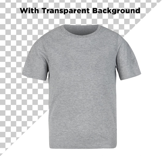 Grijze kleur T-shirt PNG PSD geïsoleerd op doorzichtige achtergrond
