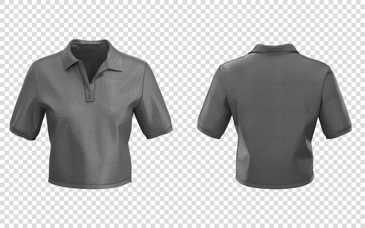 PSD grijze polo shirt mockup - voor- en achterzijde