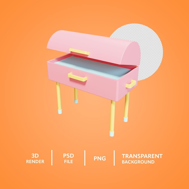 Grill 3d render-pictogram