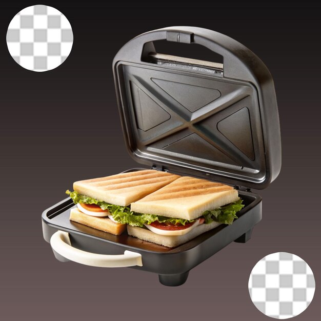 PSD grill with sandwiches isolated on transparent background