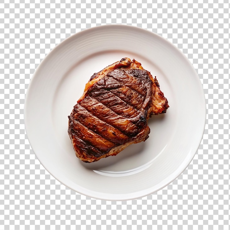 PSD grilled beef steak isolated on a transparent background