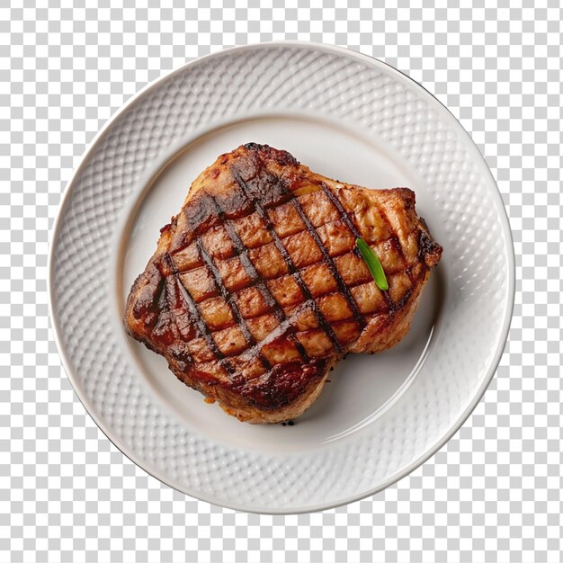 Grilled beef steak isolated on a transparent background