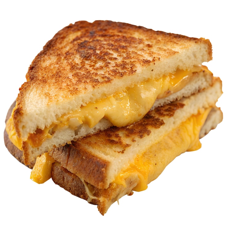 PSD grilled cheese sandwich isolation on transparent background