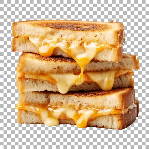 透明な背景のグリルチーズサンドイッチ
