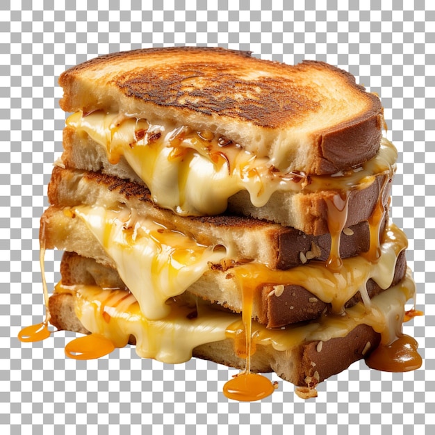 Grilled cheese sandwich on transparent background