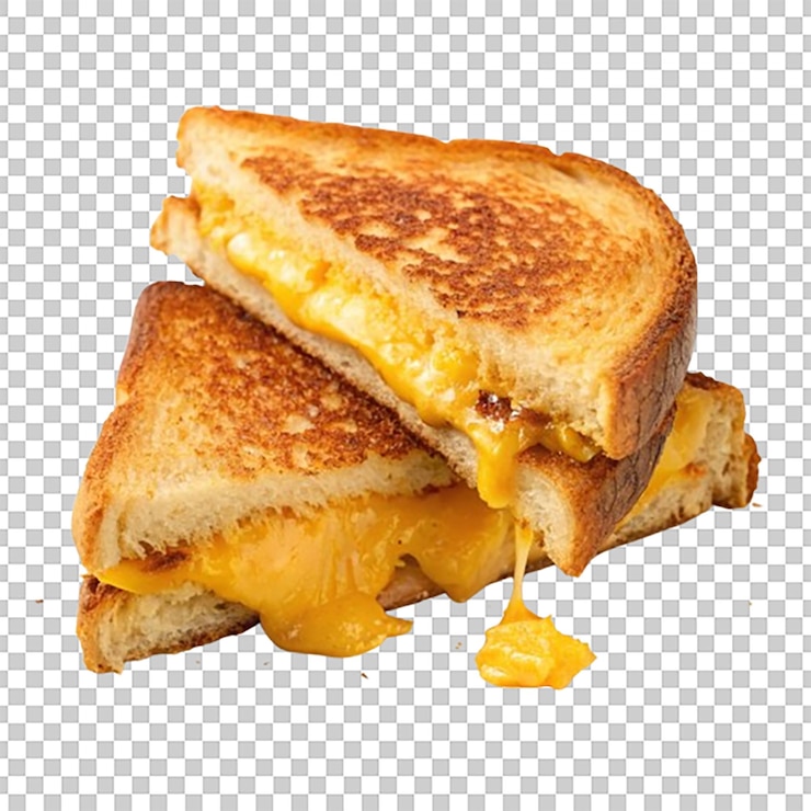 PSD grilled cheese sandwich with melted cheese oozing out of the sides