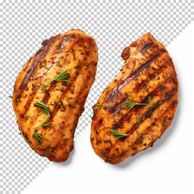 PSD grilled chicken isolated on transparent background