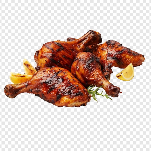 PSD grilled chicken isolated on transparent background