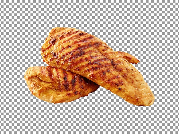 PSD grilled chicken meat isolated on transparent background