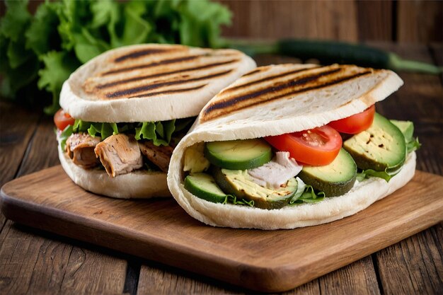 Grilled chicken pocket sandwiches