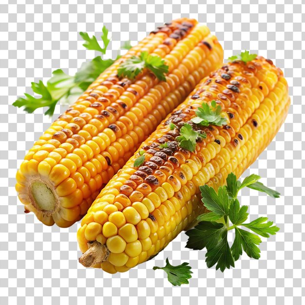 PSD grilled corn isolated on transparent background