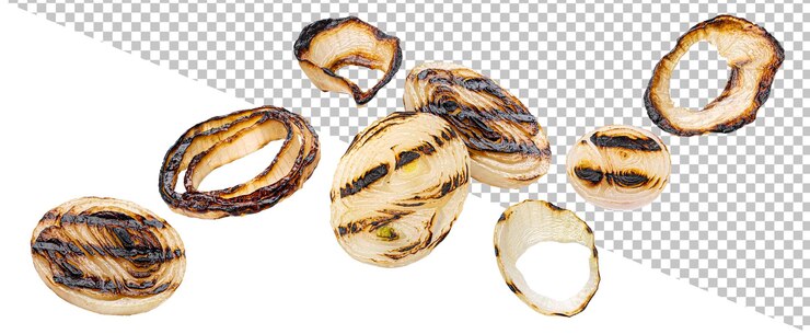 PSD grilled onion isolated on white background