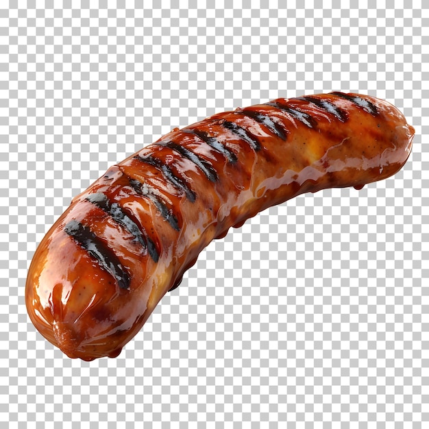 PSD grilled sausage isolated on transparent background