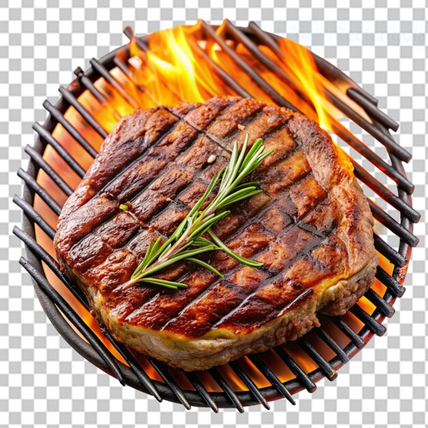 PSD grilled steak on transparent background