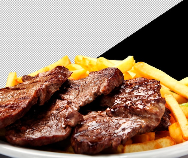 Grilled steak with french fries