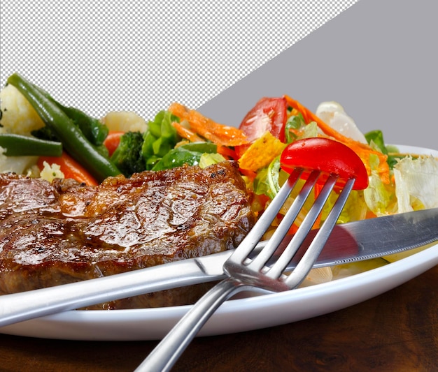 Grilled Steak with Salad