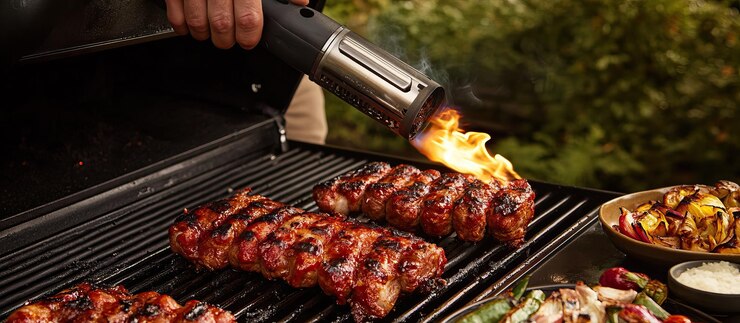 PSD grillen en vlammen
