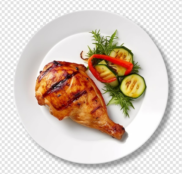 PSD grillowane danie z kurczakiem z przezroczystym tłem