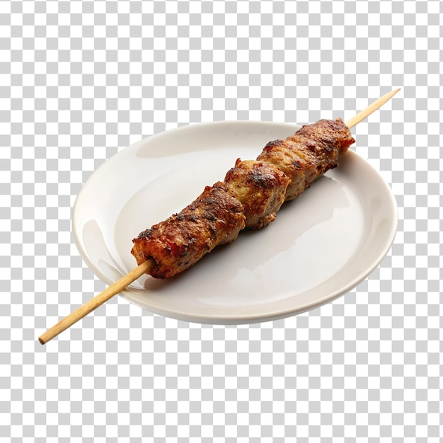 Grillowany Kebab Na Talerzu Izolowany Na Przezroczystym Tle