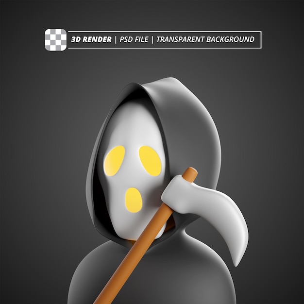 Grim reaper avatar 3d render isolated images