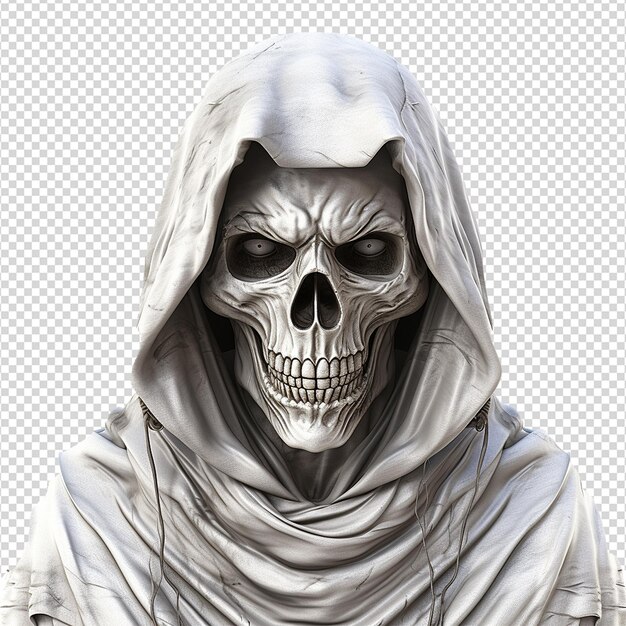 투명한 배경에 고립 된 Grim Reaper 얼굴  Png