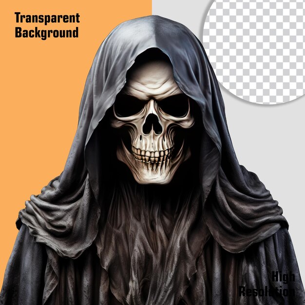 PSD grim reaper face shot na przezroczystym tle png