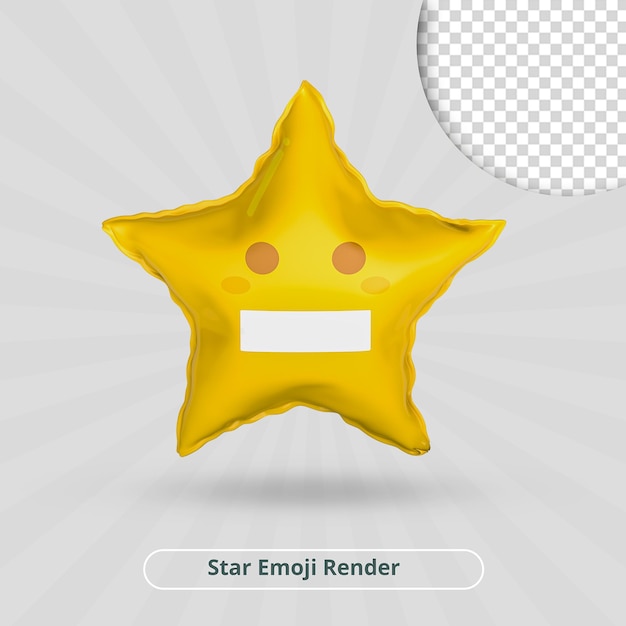 Grin emoji stella 3d rendering