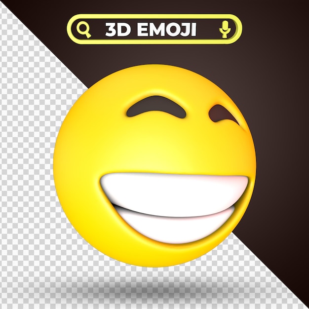 PSD grinning squinting face isolated