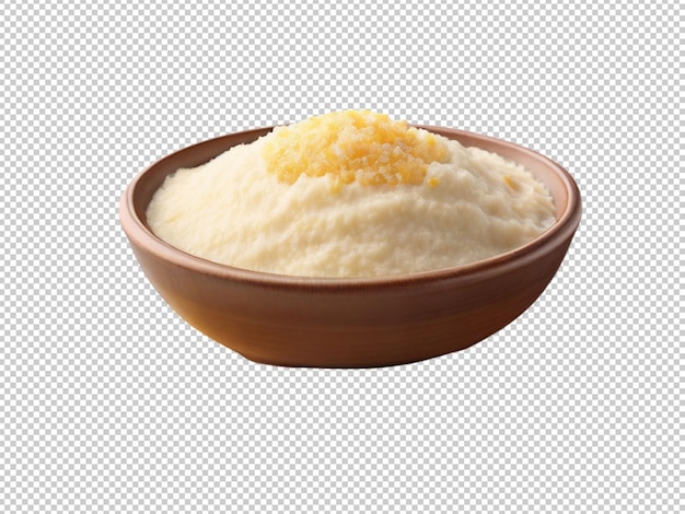 PSD grits in bowl on transparent background