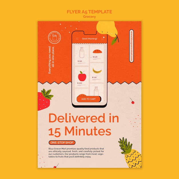 Grocery delivery service print template