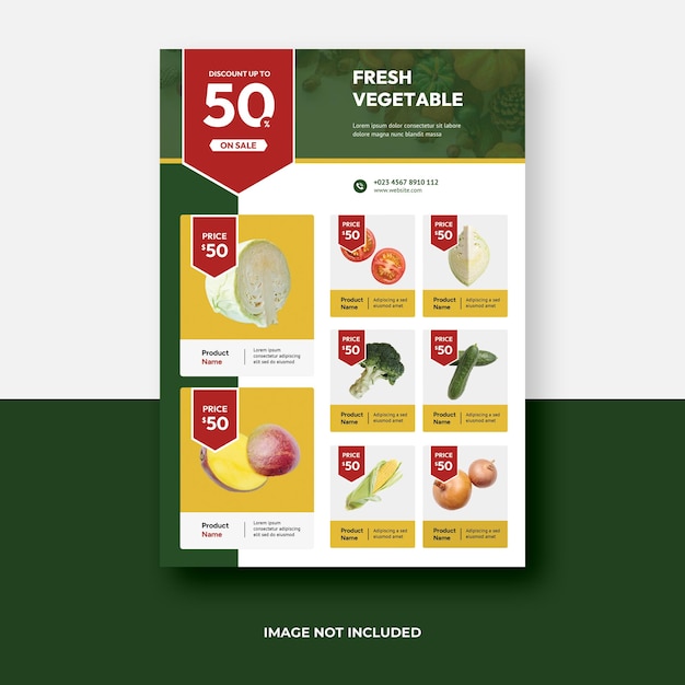 PSD grocery product flyer template design