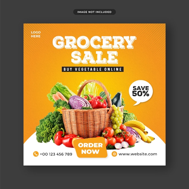 grocery sale instagram post banner template