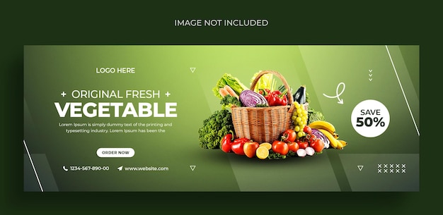 Grocery or vegetable food facebook cover template