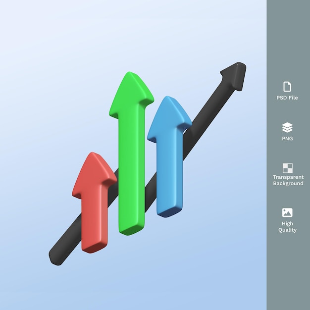 Groei infographic 3d renderen