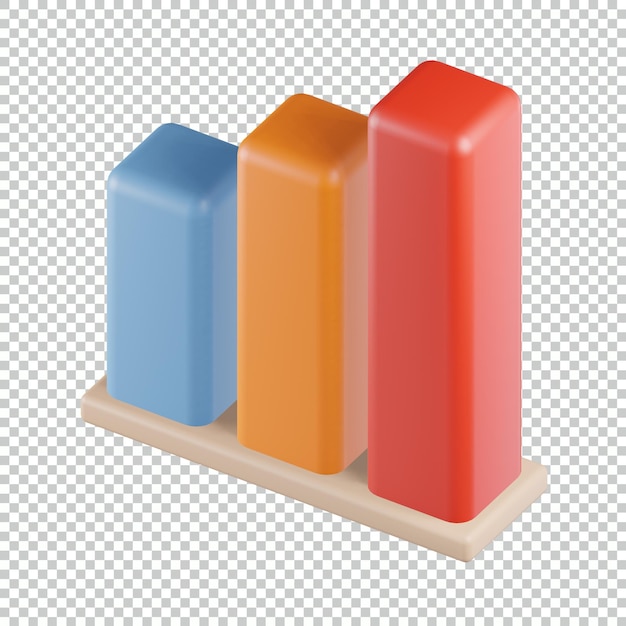 PSD groei staafdiagram 3d pictogram