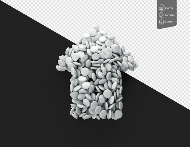 Groeiend trendconcept gemaakt van smarties snoep op zwarte achtergrond 3d illustratie