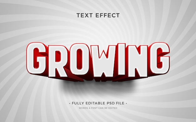 Groeiende lettertekst-effect