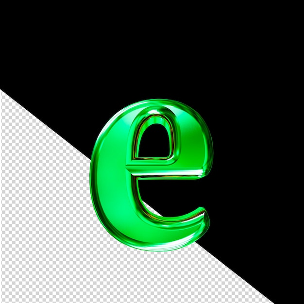 PSD groen 3d-symbool met bevelletter e